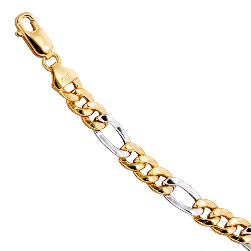 Figarokette 333 Gelbgold Weißgold bicolor 45 cm Gold Kette Halskette Goldkette