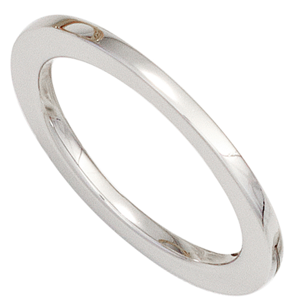 Damen Ring 585 Gold Weißgold Weißgoldring schmal schlicht - 56mm