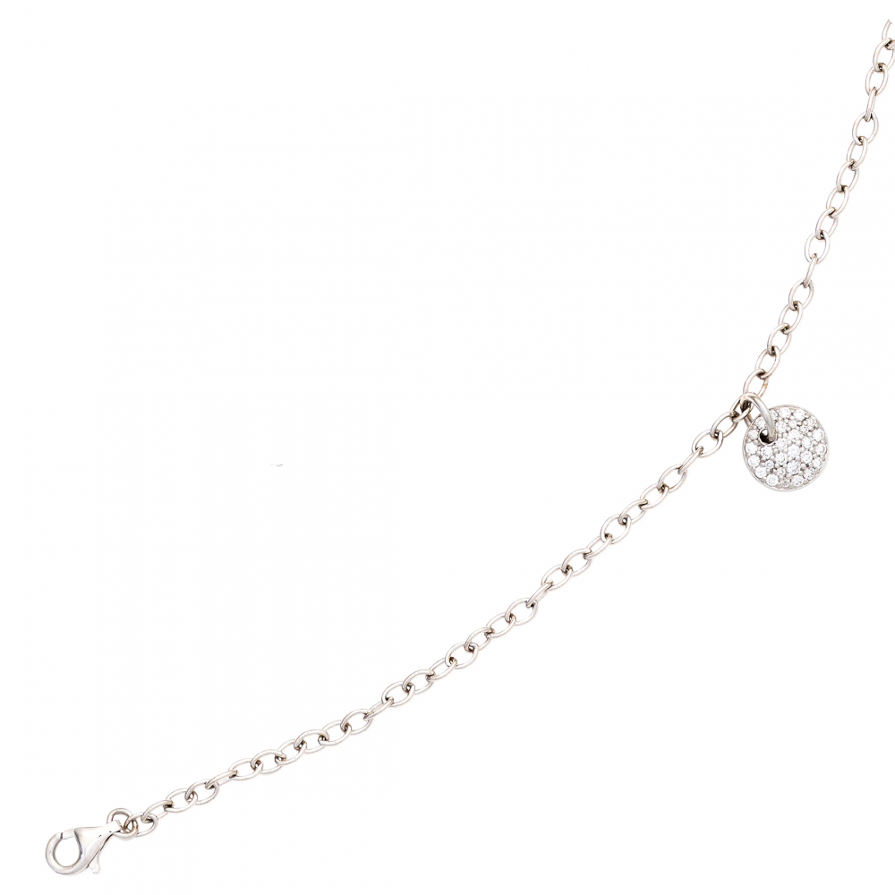 Armband 585 Gold Weißgold 29 Diamanten Brillanten 18,5 cm Weißgoldarmband