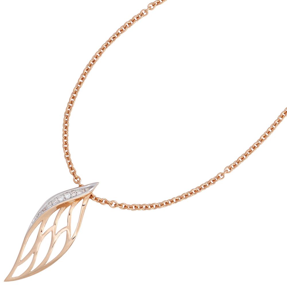 Anhänger 585 Gold Rotgold 8 Diamanten Brillanten 0,05ct. Rotgoldanhänger