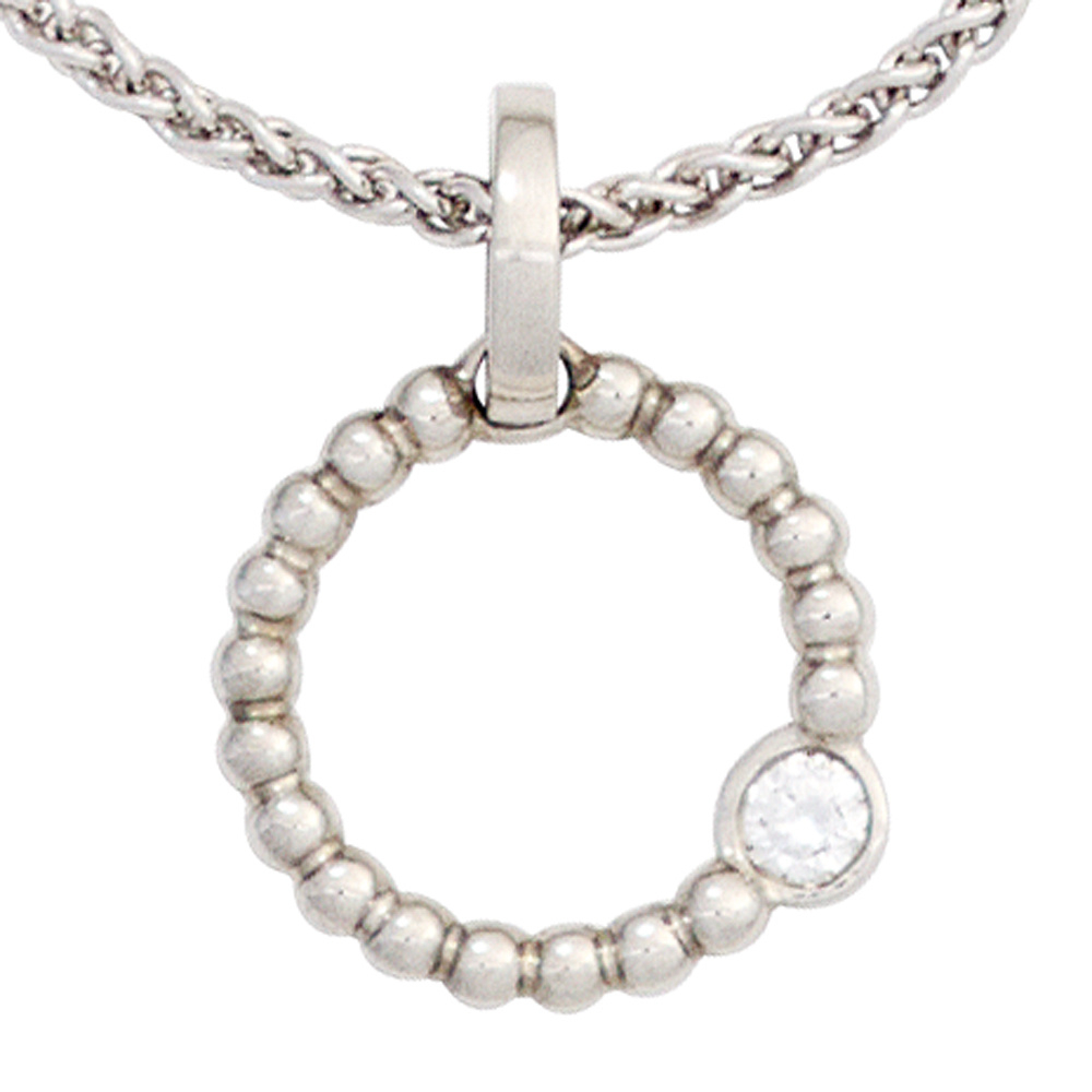 Anhänger rund 950 Platin 1 Diamant Brillant 0,05 ct. Platinanhänger
