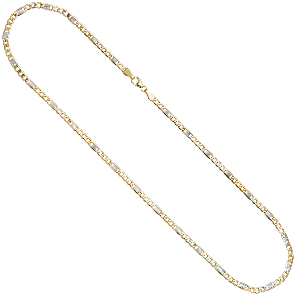 Steg-Panzerkette 333 Gelbgold 3,7 mm 45 cm Gold Kette Halskette Goldkette