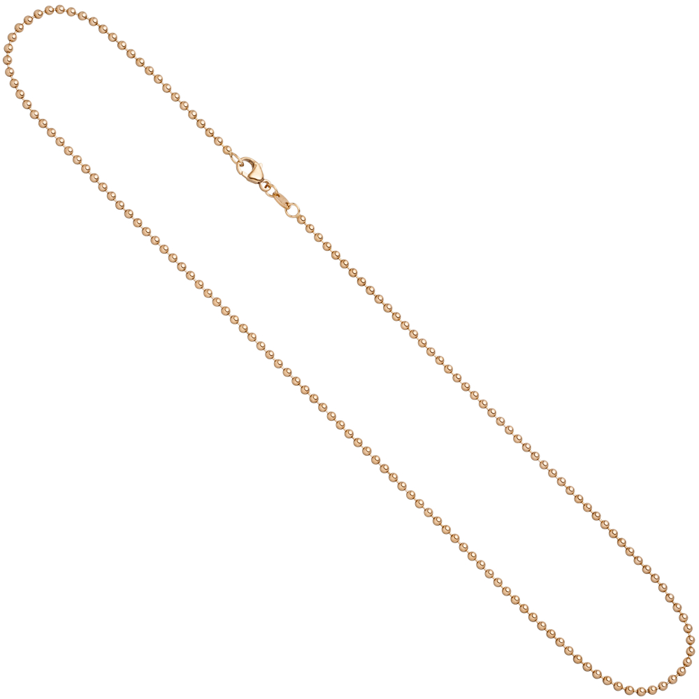 Kugelkette 585 Rotgold 2,0 mm 50 cm Gold Kette Halskette Rotgoldkette Karabiner