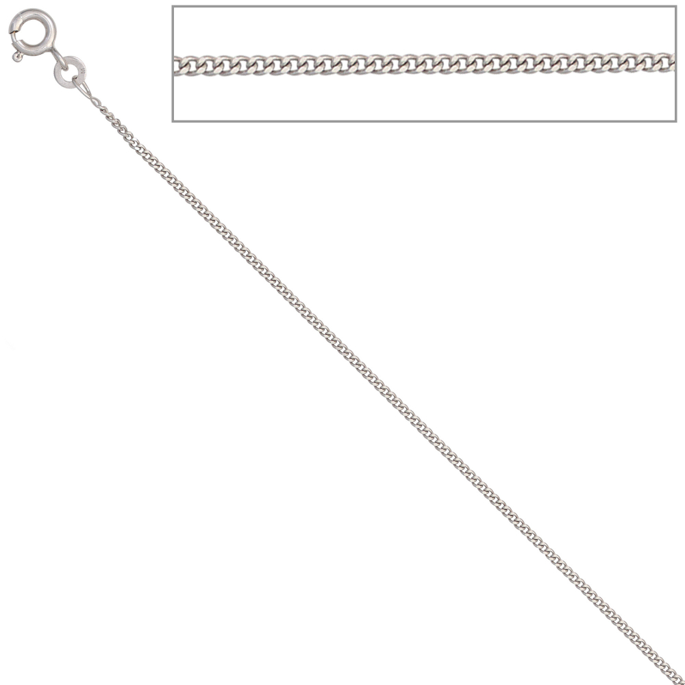 Panzerkette 333 Weißgold 1,3 mm 50 cm Gold Kette Halskette Weißgoldkette