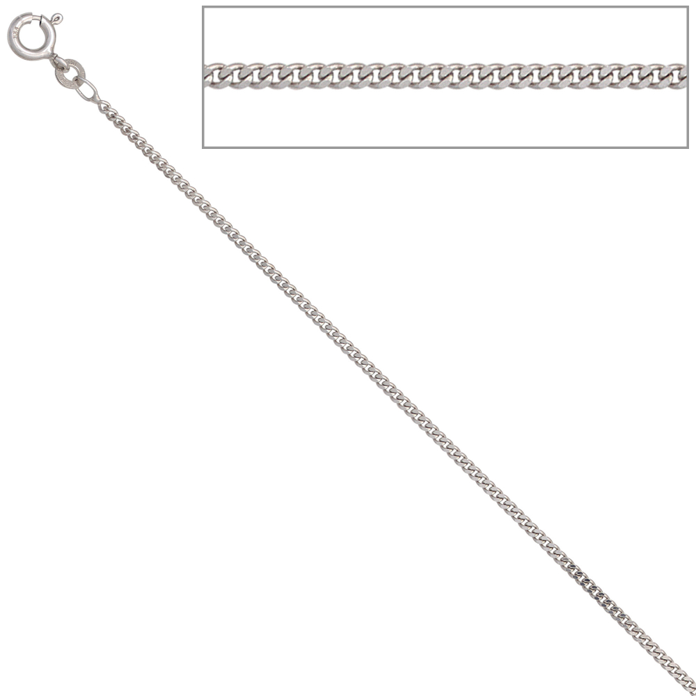Panzerkette 585 Weißgold 1,7 mm 42 cm Gold Kette Halskette Weißgoldkette