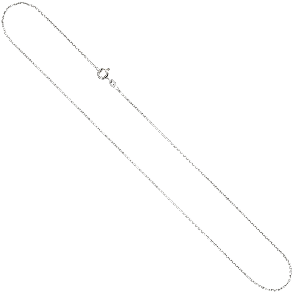 Ankerkette 333 Weißgold 1,3 mm 38 cm Gold Kette Halskette Weißgoldkette