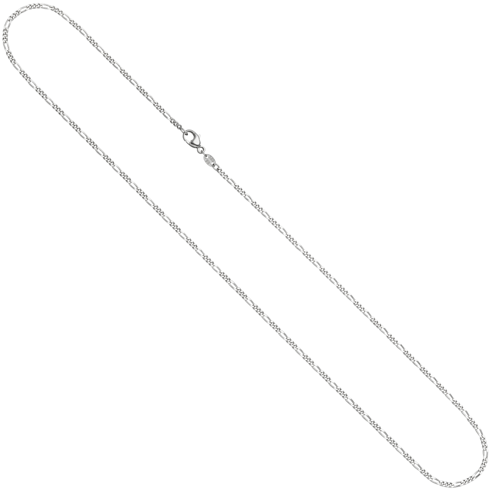 Figarokette 585 Weißgold 1,7 mm 45 cm Gold Kette Halskette Weißgoldkette
