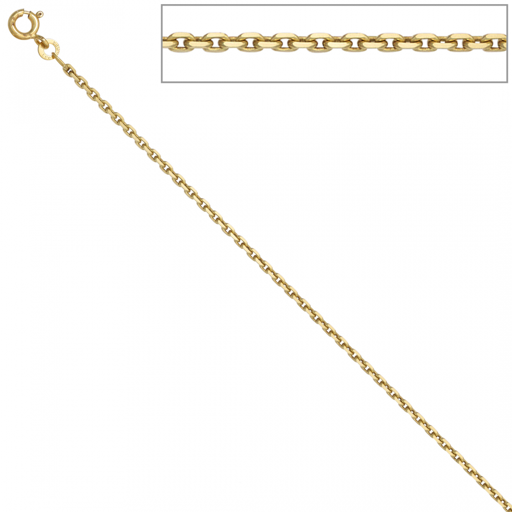 Ankerkette 333 Gelbgold 1,9 mm 50 cm Gold Kette Halskette Goldkette Federring