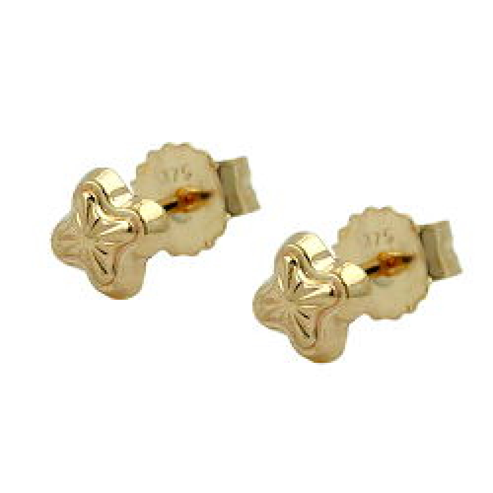 Stecker 4mm Stern mit Muster 9Kt GOLD