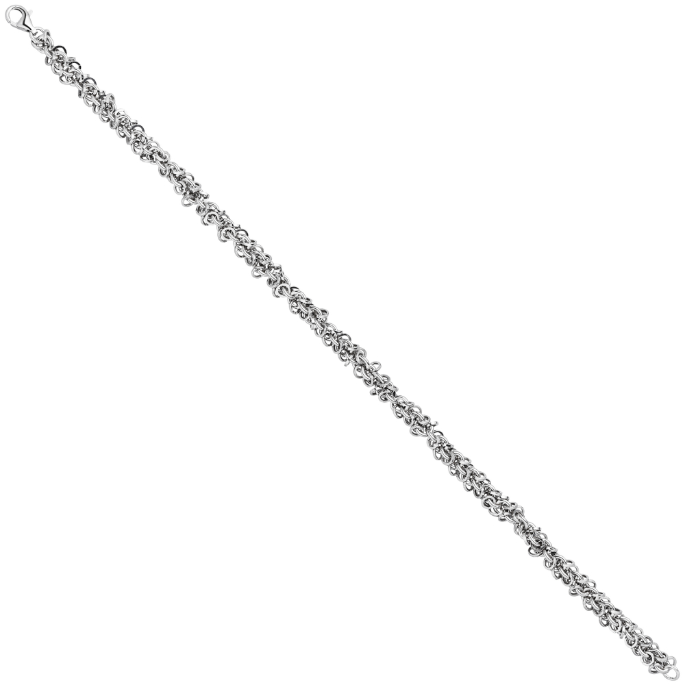 Fußkettchen Fußkette 925 Sterling Silber rhodiniert 26 cm Karabiner