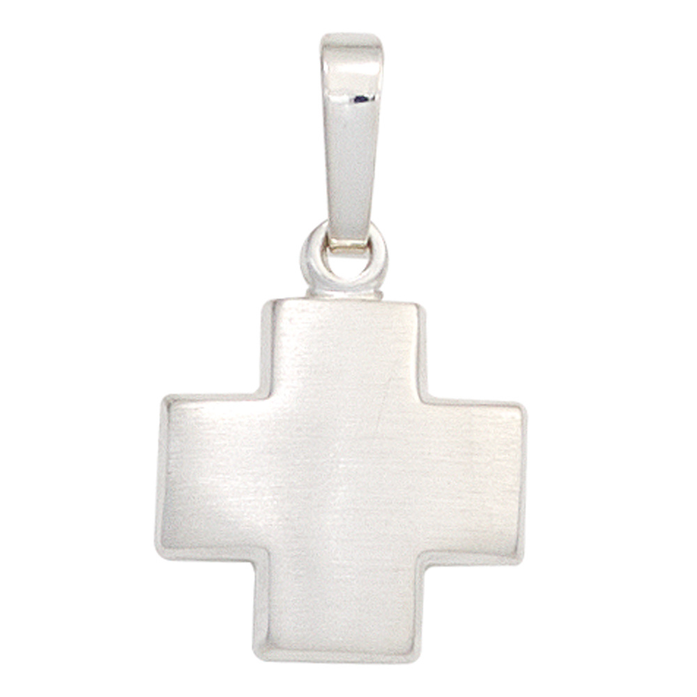 Anhänger Kreuz 925 Sterling Silber mattiert Kreuzanhänger Silberkreuz