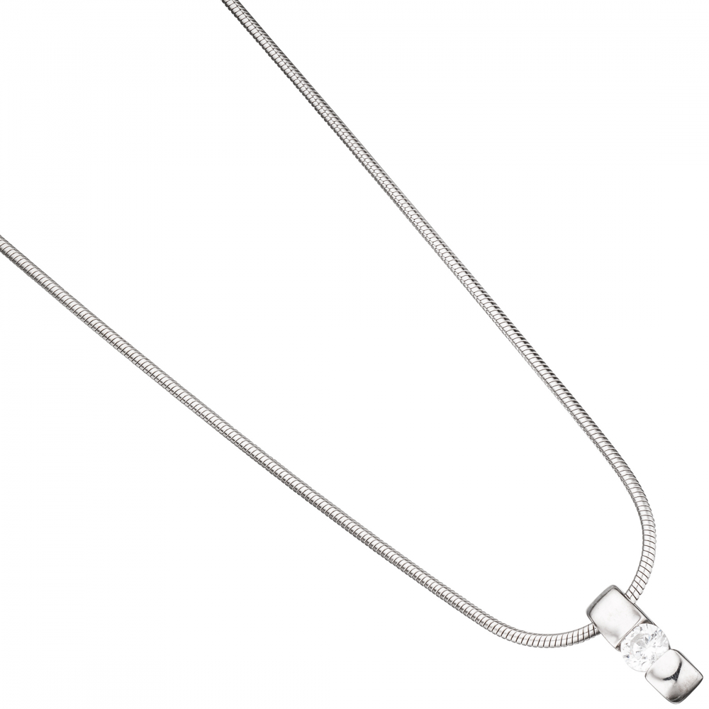 Einhänger Anhänger 925 Sterling Silber rhodiniert 1 Zirkonia