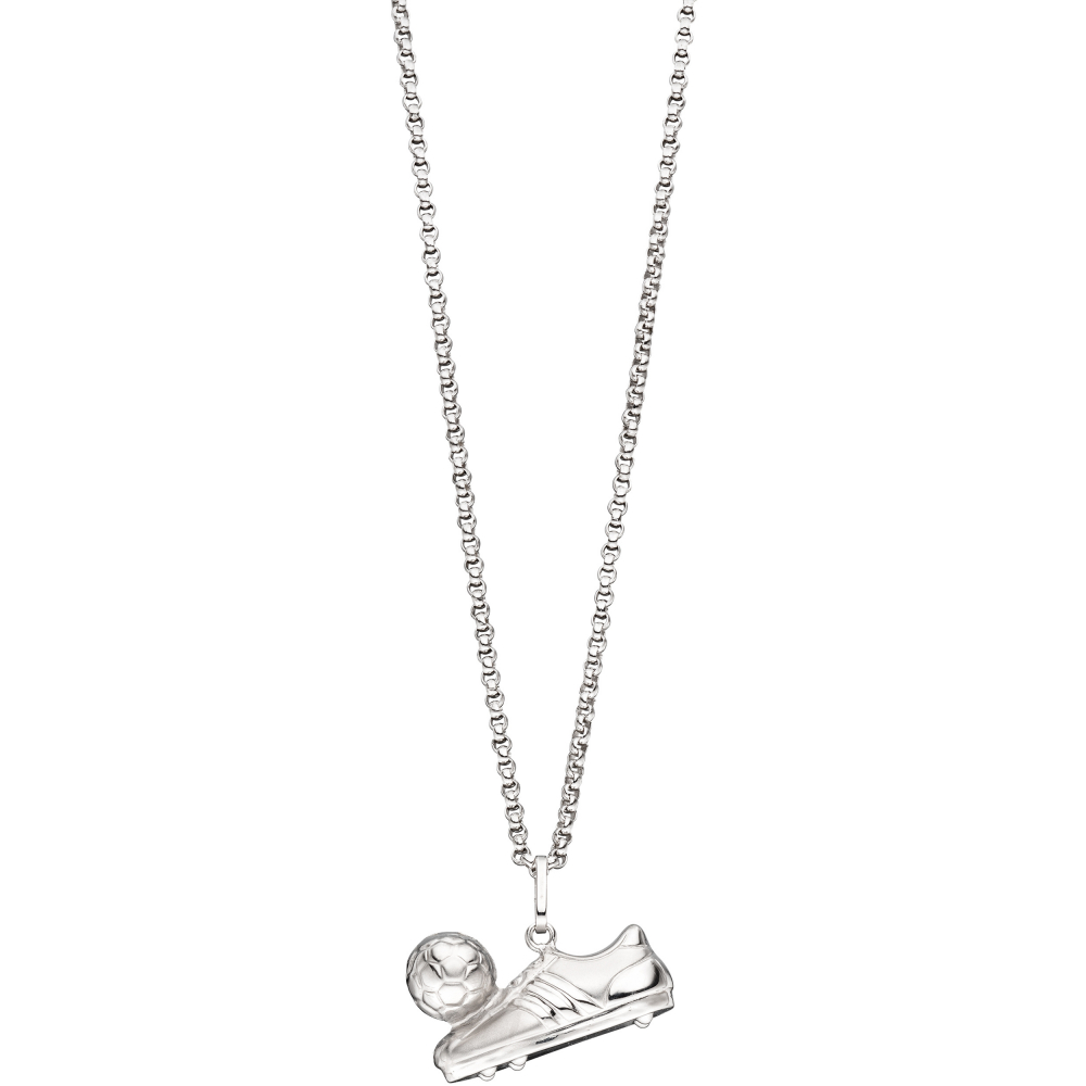 Anhänger Fußball Fußballschuh mit Ball 925 Sterling Silber mattiert