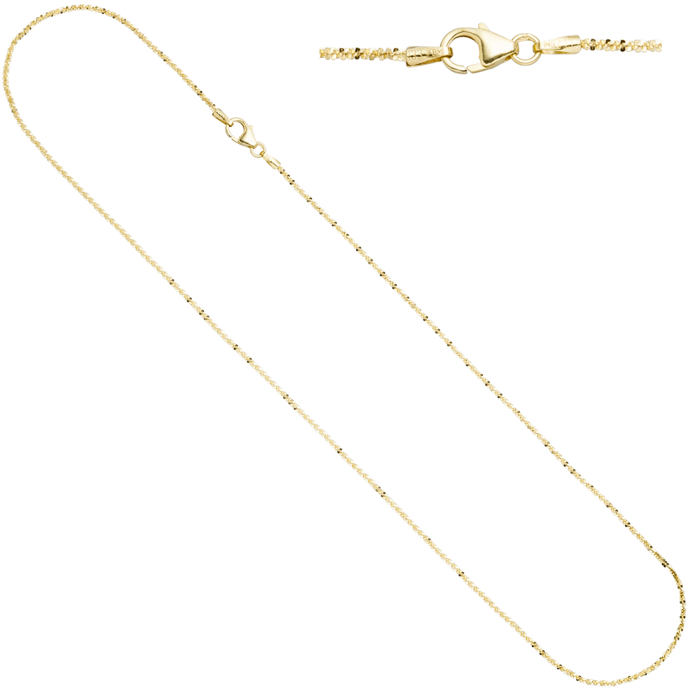 Criss-Cross Kette 333 Gelbgold 1,3 mm 45 cm Gold Halskette Goldkette Karabiner