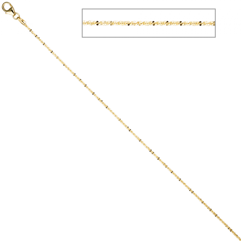 Criss-Cross Kette 333 Gelbgold 1,3 mm 45 cm Gold Halskette Goldkette Karabiner