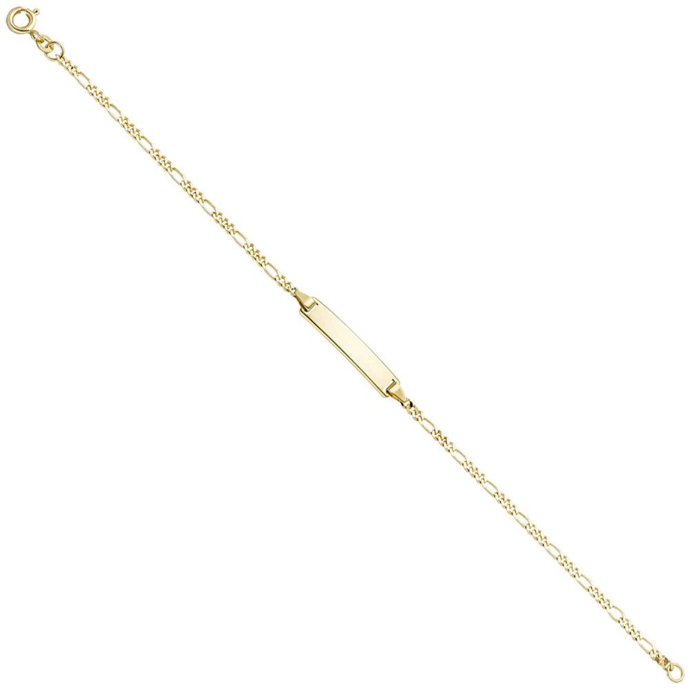 Schildband 333 Gold Gelbgold 18,5 cm Gravur ID Armband Federring