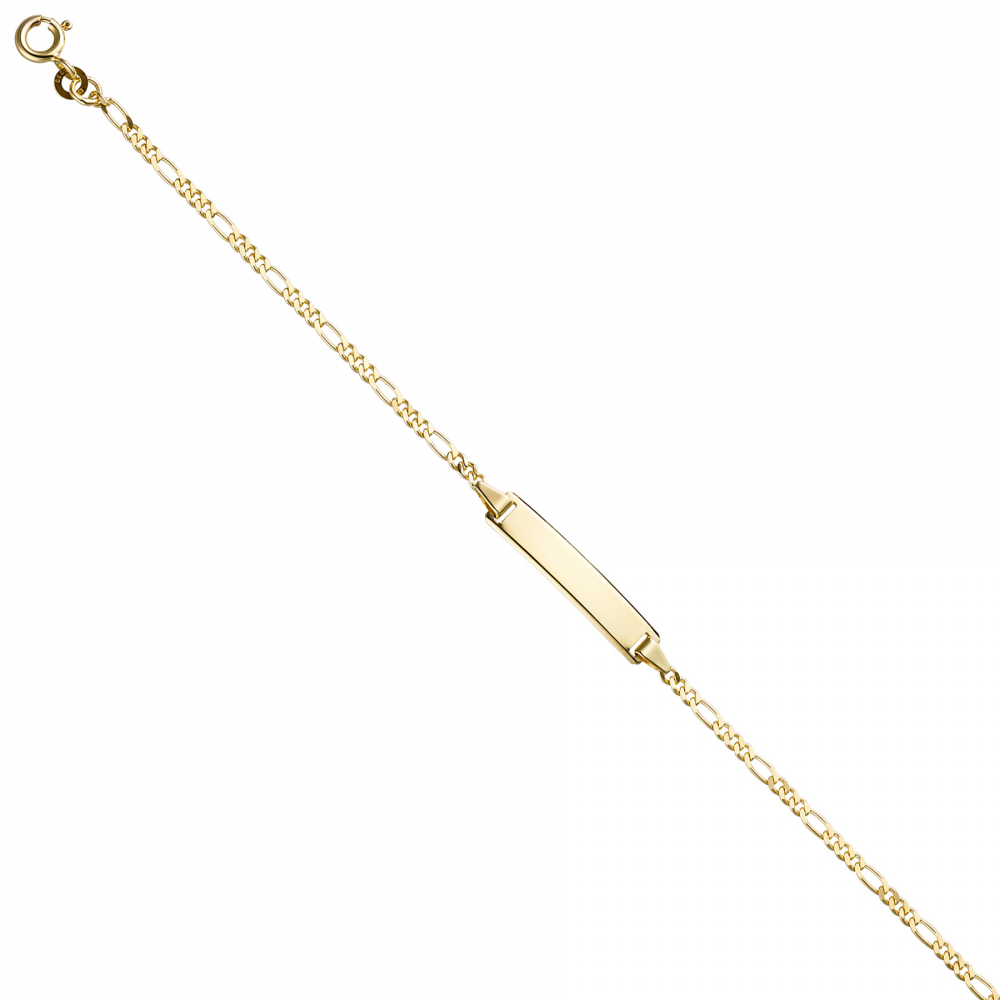 Schildband 333 Gold Gelbgold 18,5 cm Gravur ID Armband Federring