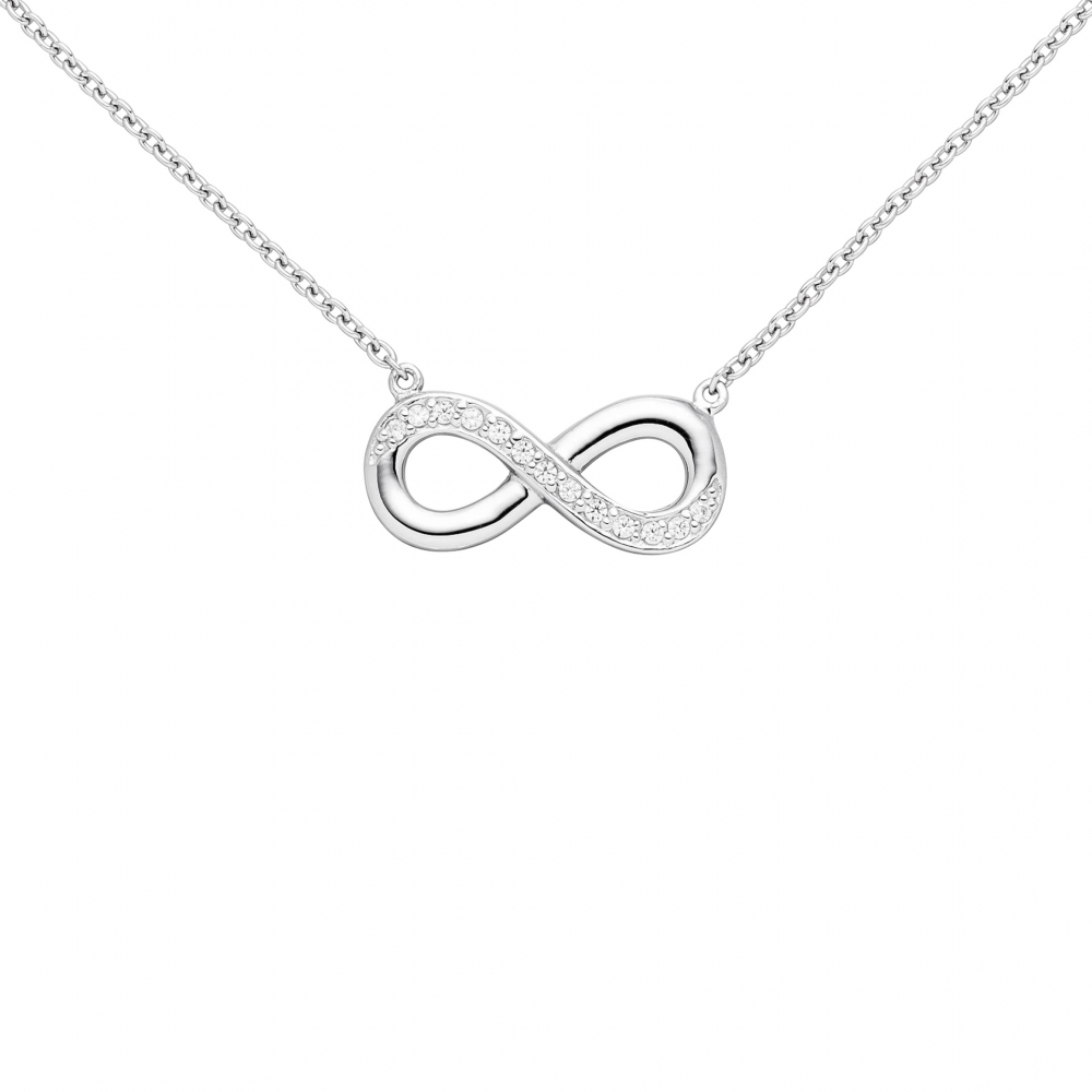 Collier Kette mit Anhänger Unendlichkeit 925 Sterling Silber mit Zirkonia 41 cm
