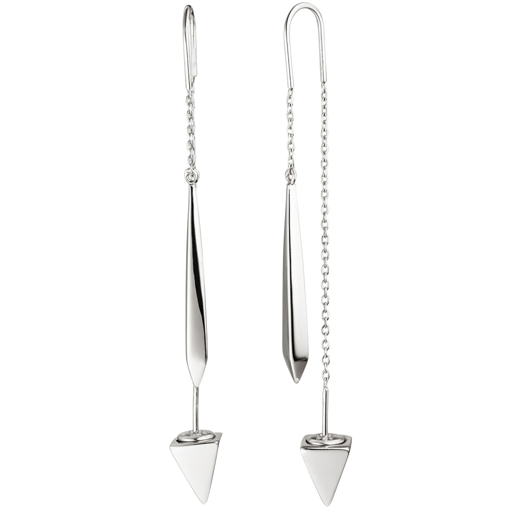 Durchzieh-Ohrhänger dreieckig 925 Sterling Silber Ohrringe zum Durchziehen