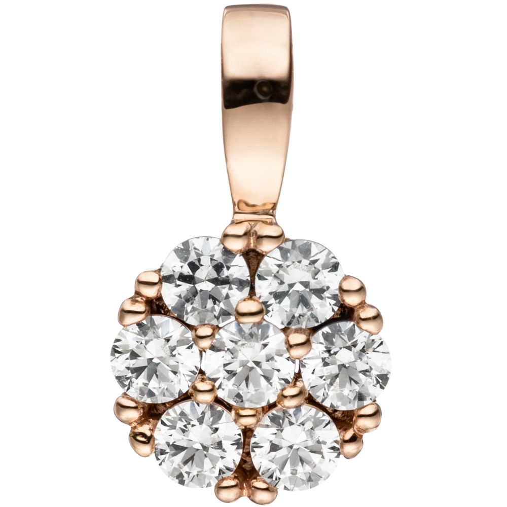 Anhänger 333 Gold Rotgold 7 Zirkonia Rotgoldanhänger