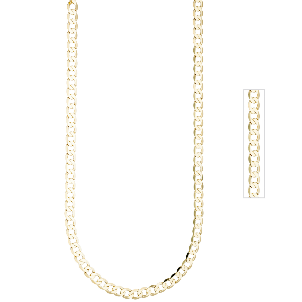 Panzerkette 333 Gelbgold 6,6 mm 45 cm Gold Kette Halskette Goldkette Karabiner