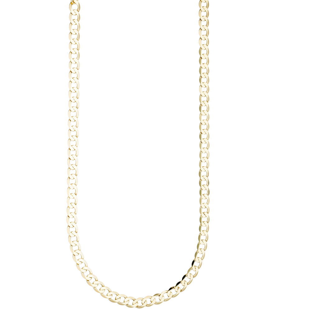 Panzerkette 333 Gelbgold 6,6 mm 45 cm Gold Kette Halskette Goldkette Karabiner