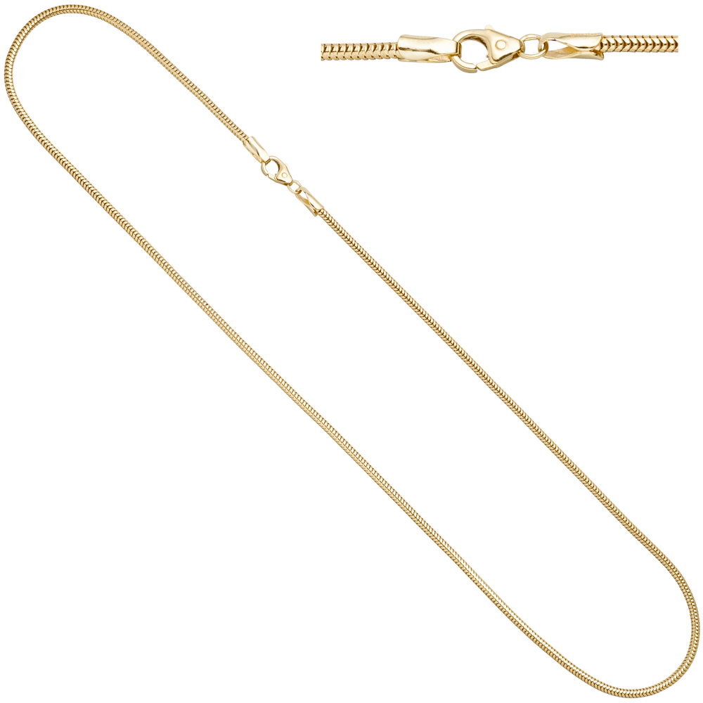 Schlangenkette aus 333 Gelbgold 1,9 mm 50 cm Gold Kette Halskette Goldkette