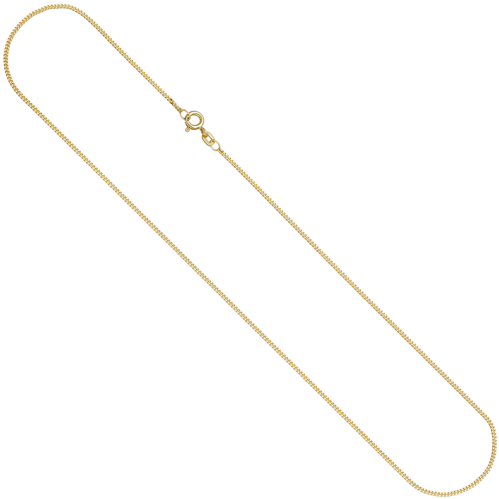 Panzerkette 925 Sterling Silber gold vergoldet 1,3 mm 42 cm Kette Halskette