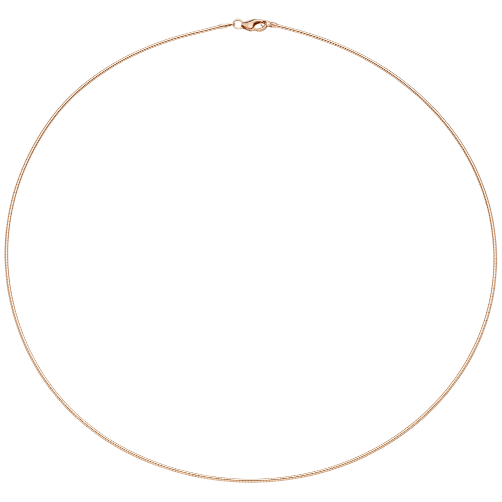 Halsreif 925 Sterling Silber rotgold vergoldet 1,1 mm 45 cm Kette Halskette