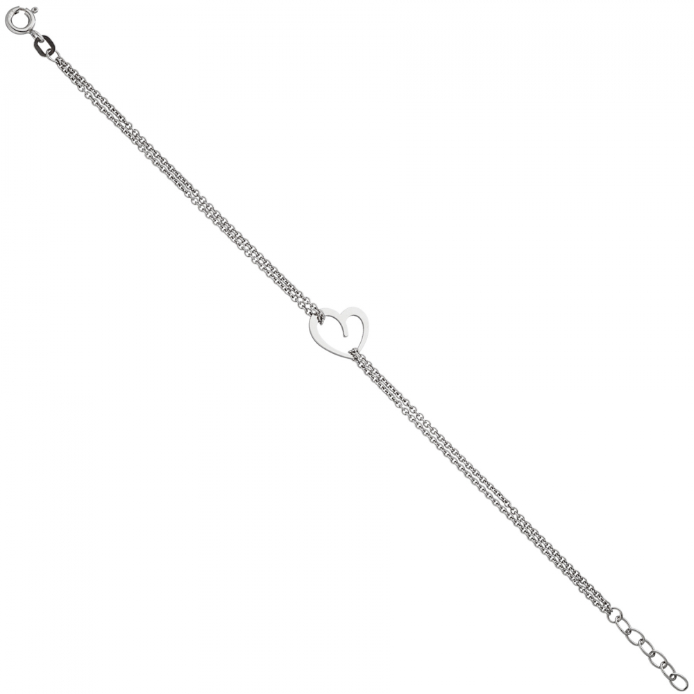 Armband Herz 925 Sterling Silber 19 cm Silberarmband Herzarmband