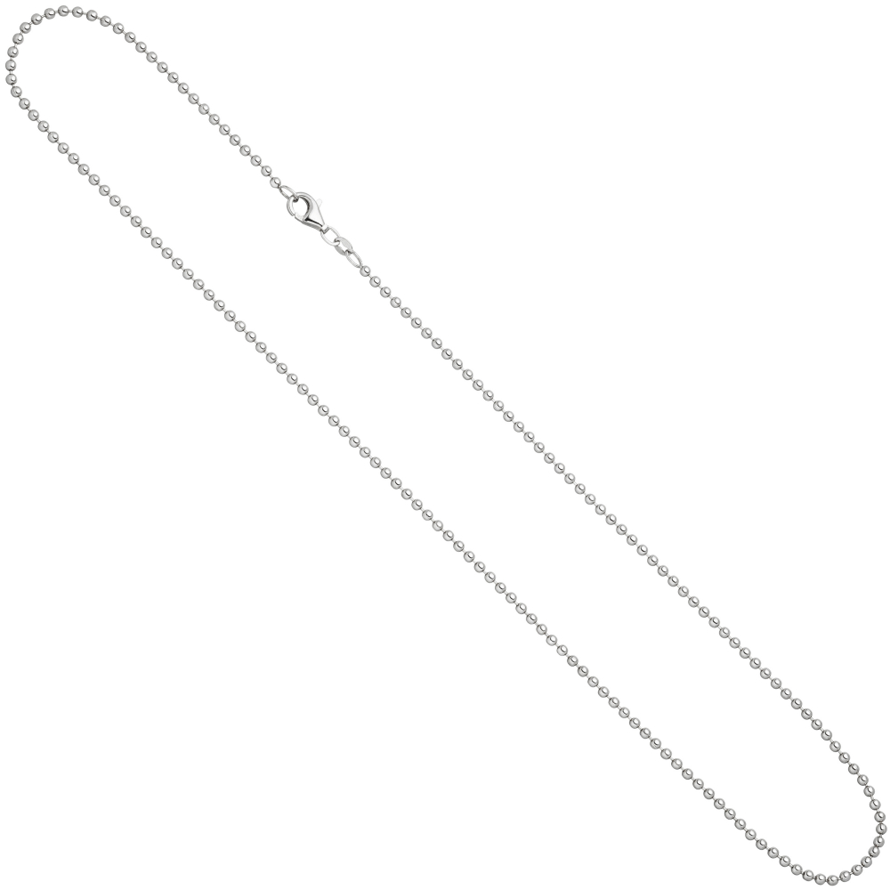 Kugelkette 925 Silber diamantiert 1,2 mm 38 cm Kette Halskette Silberkette