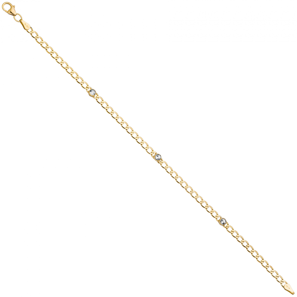 Armband 333 Gold Gelbgold 3 Blautopase hellblau blau 19 cm Goldarmband Karabiner