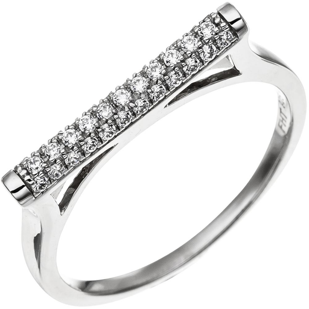 Damen Ring aus 925 Sterling Silber mit 35 Zirkonia Silberring - 52mm
