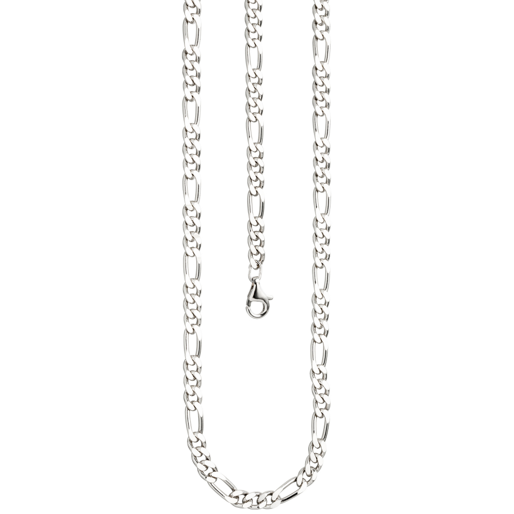 Figarokette 925 Silber diamantiert 60 cm Kette Halskette Silberkette Karabiner