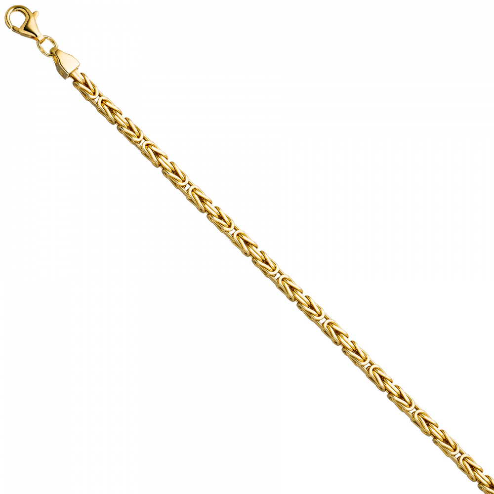 Königsarmband 925 Sterling Silber gold vergoldet diamantiert 21 cm Armband