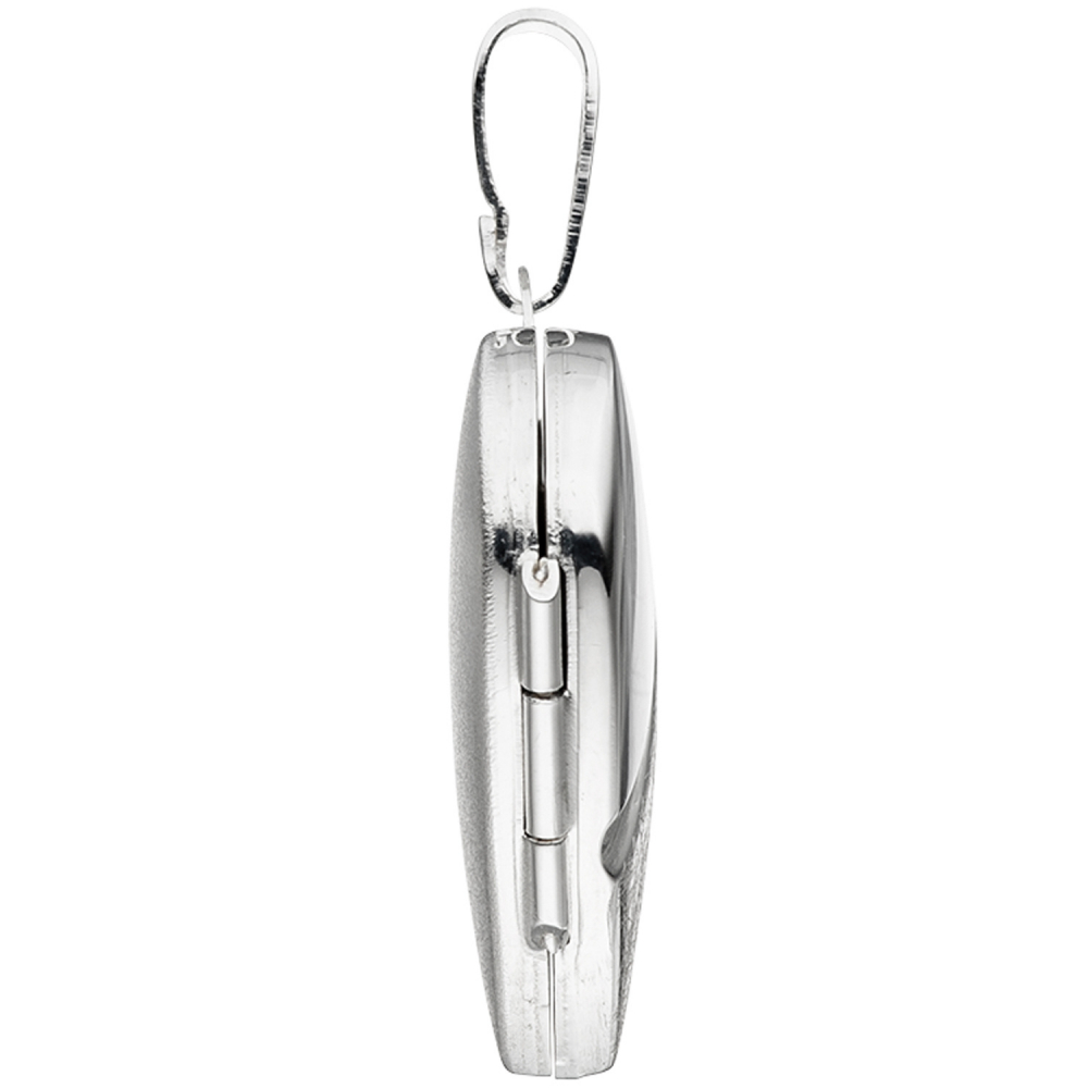 Medaillon Herz Anhänger zum Öffnen für 2 Fotos 925 Silber mit Kette 60 cm