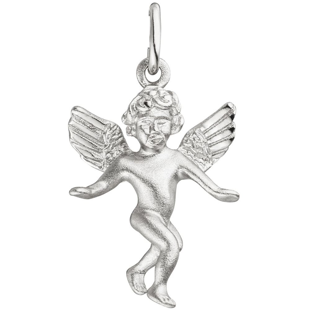 Anhänger Engel Schutzengel 925 Sterling Silber matt Schutzengelanhänger