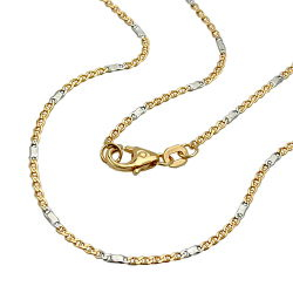 Kette 1,4mm Stegpanzer bicolor 14Kt GOLD 45cm