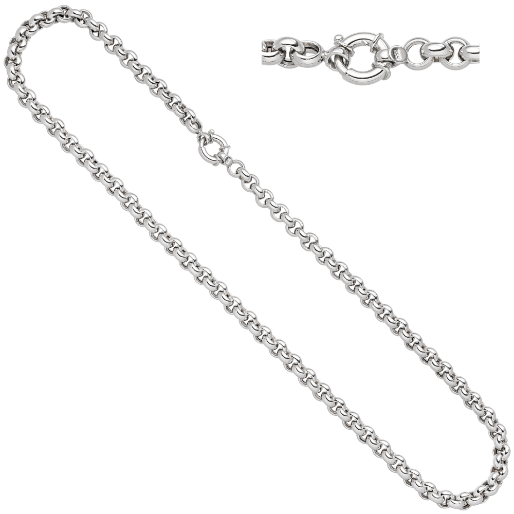 Erbskette 585 Gold Weißgold 45 cm Kette Halskette Weißgoldkette Federring