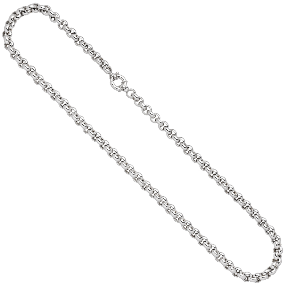 Erbskette 585 Gold Weißgold 45 cm Kette Halskette Weißgoldkette Federring