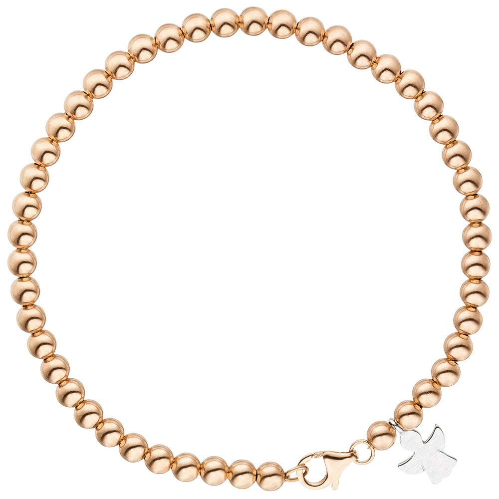 Armband Engel 585 Gold Rotgold Weißgold bicolor 19 cm Schutzengel