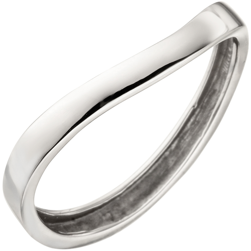 Damen Ring 375 Gold Weißgold Weißgoldring - 60mm