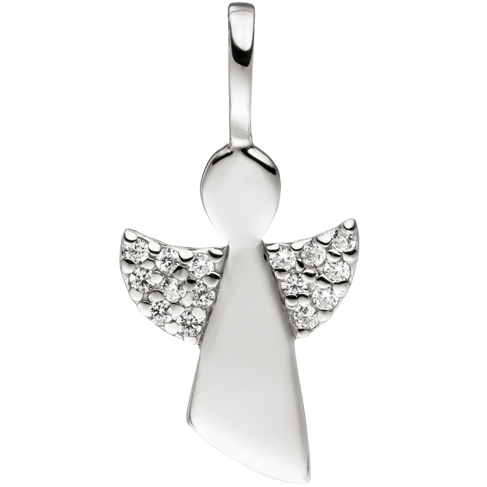Anhänger Engel Schutzengel 925 Sterling Silber Zirkonia mit Kette 38 cm