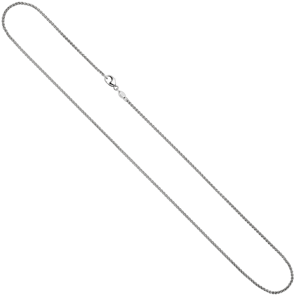 Zopfkette 585 Gold Weißgold 1,2 mm 45 cm Kette Halskette Goldkette Karabiner