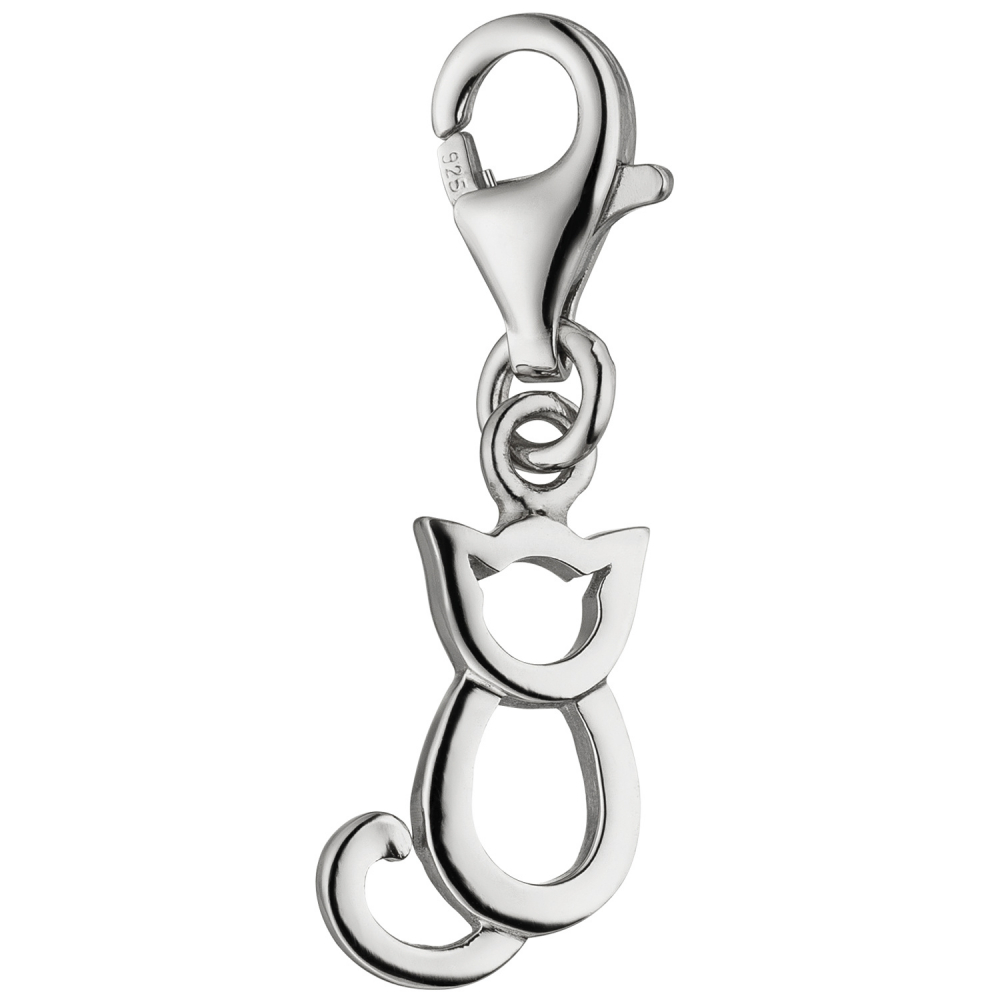 Einhänger Charm Katze 925 Sterling Silber