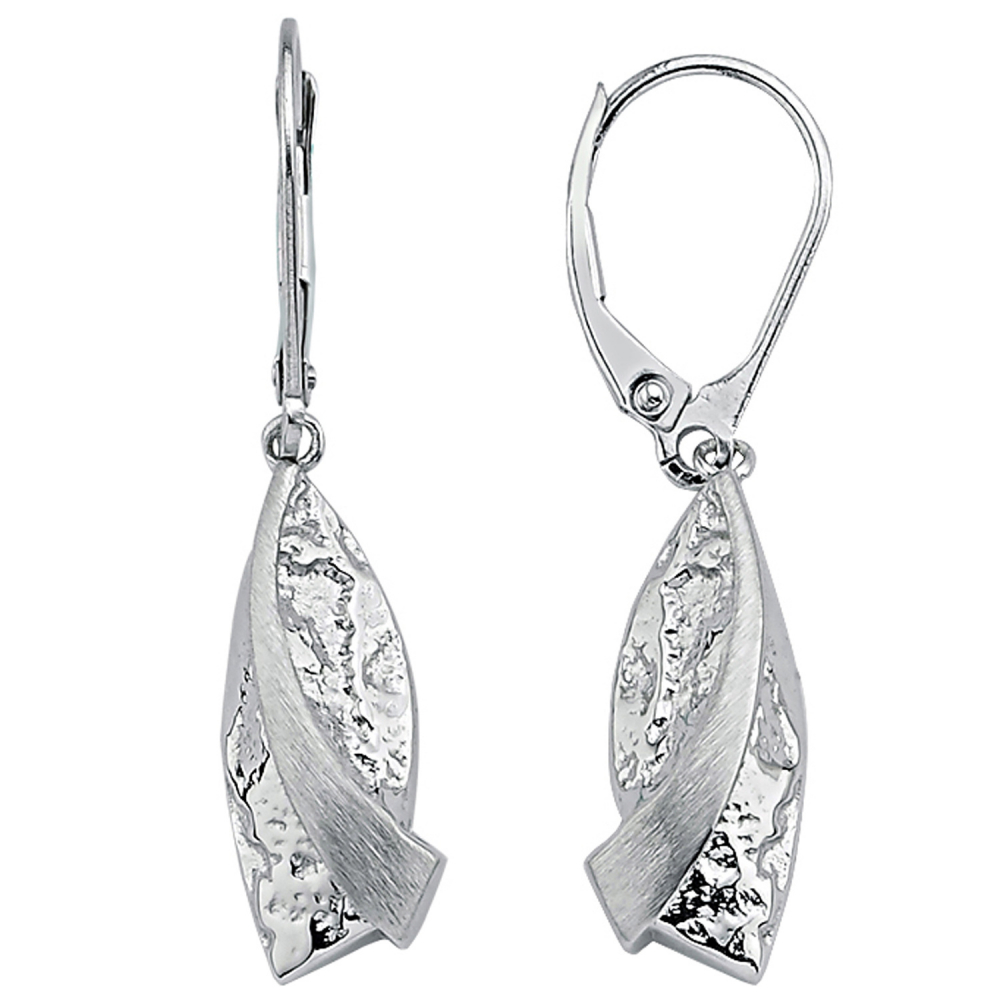 Ohrhänger 925 Sterling Silber gehämmert Ohrringe Boutons Silberohrringe