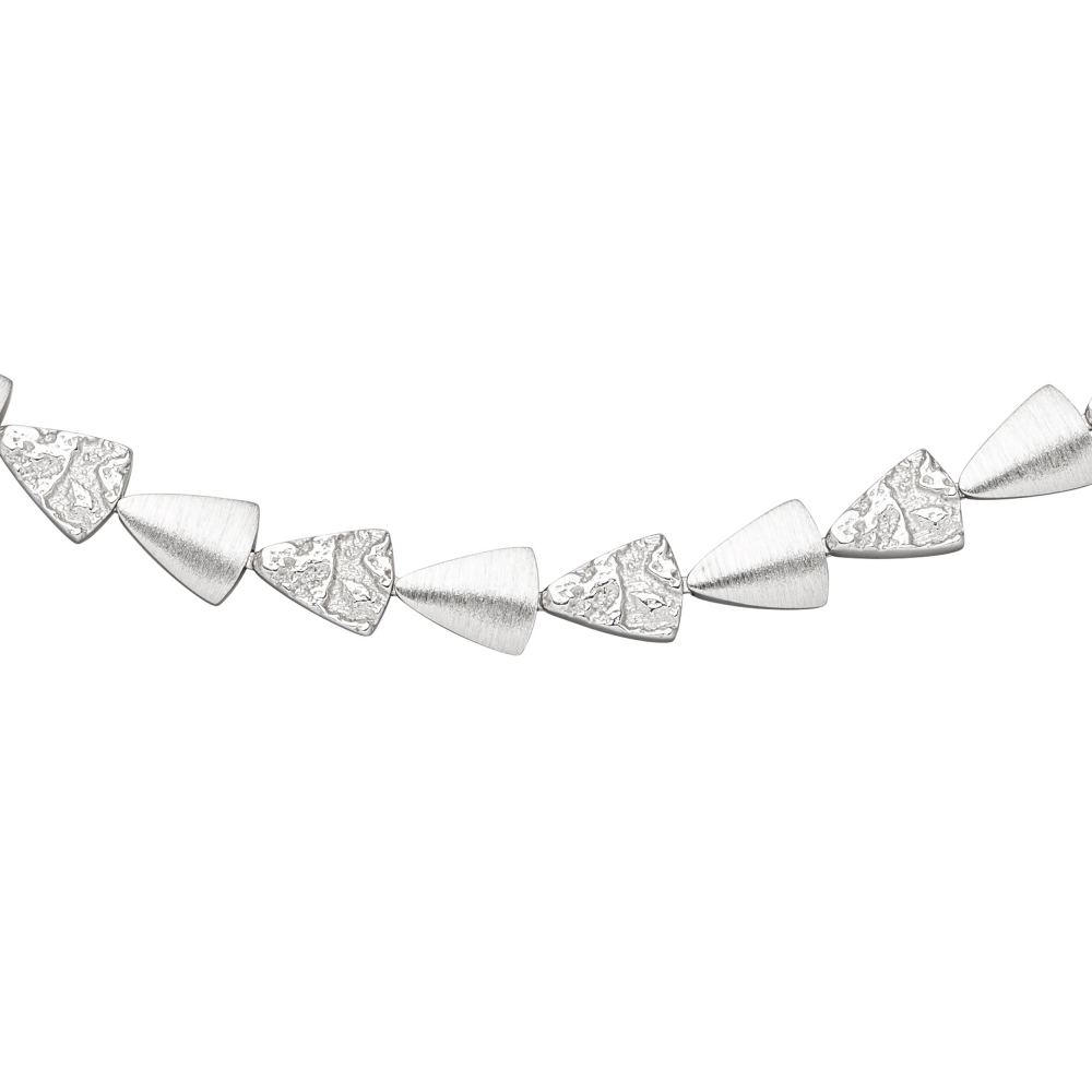 Collier Halskette 925 Sterling Silber gehämmert 45 cm Kette Silberkette