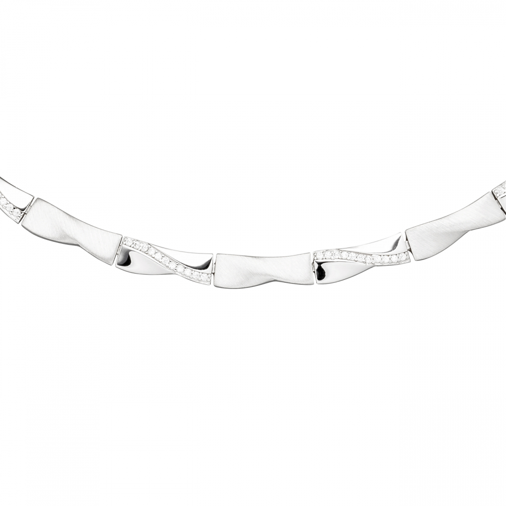 Collier Halskette 925 Silber 154 Zirkonia 45 cm Kette Silberkette