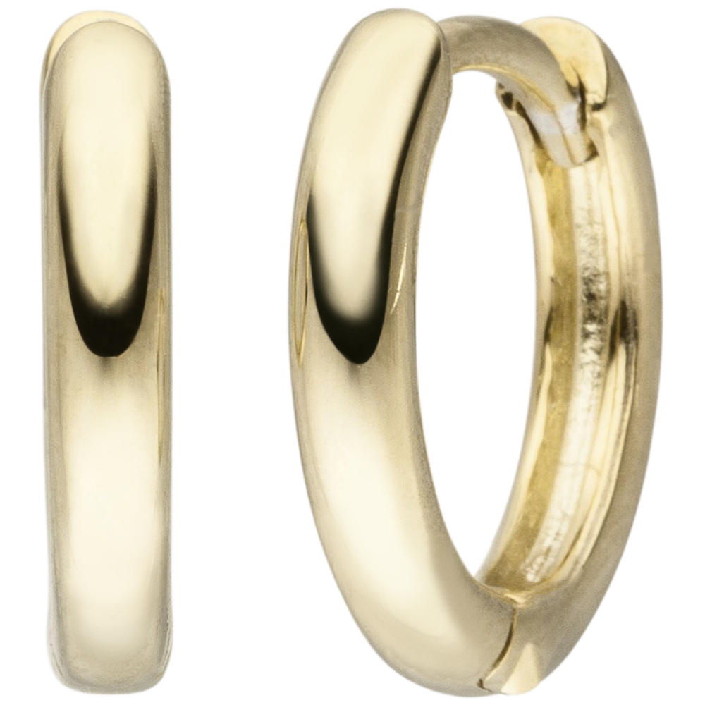 Creolen 925 Sterling Silber gold vergoldet 10 Zirkonia Ohrringe