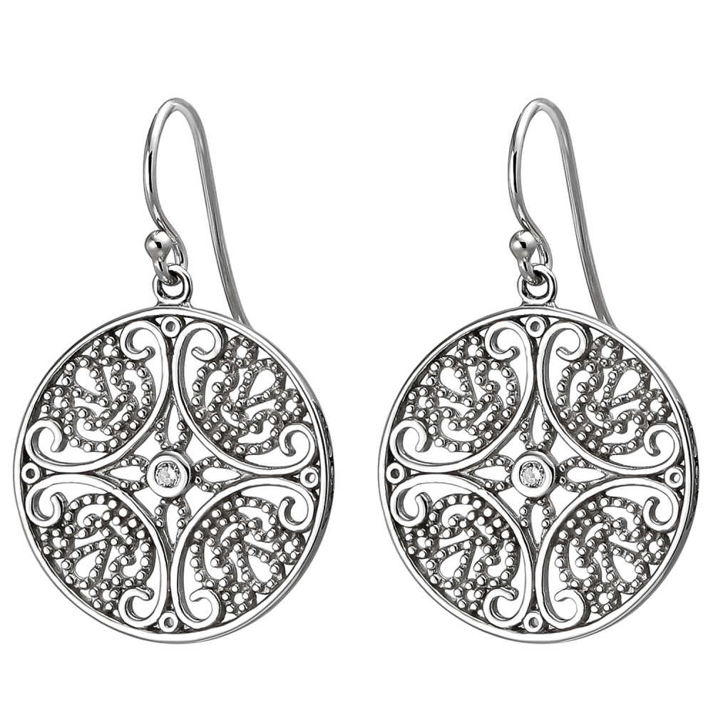Ohrhänger 925 Sterling Silber 2 Zirkonia Ohrringe Silberohrringe